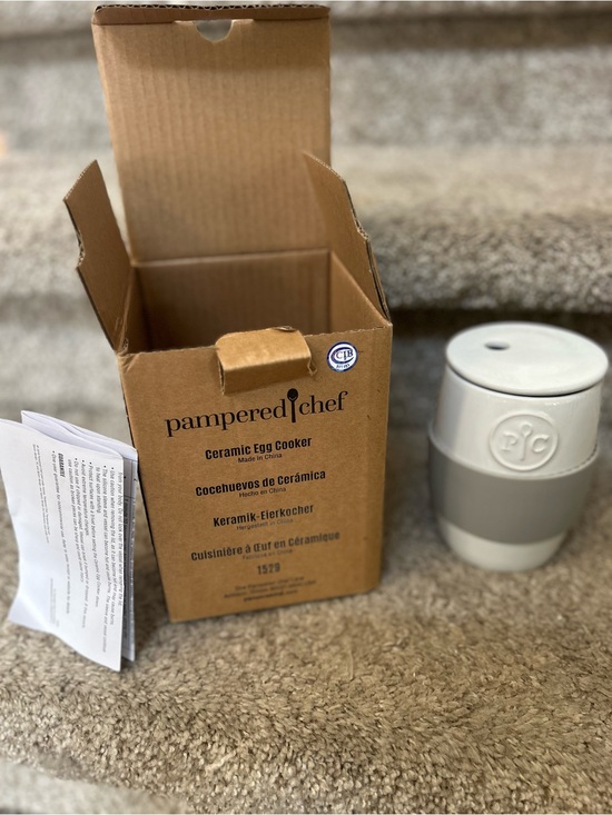 The Pampered Chef Other - NIB Pampered Chef Ceramic Egg Cooker with Silicone Sleeve and Directions.